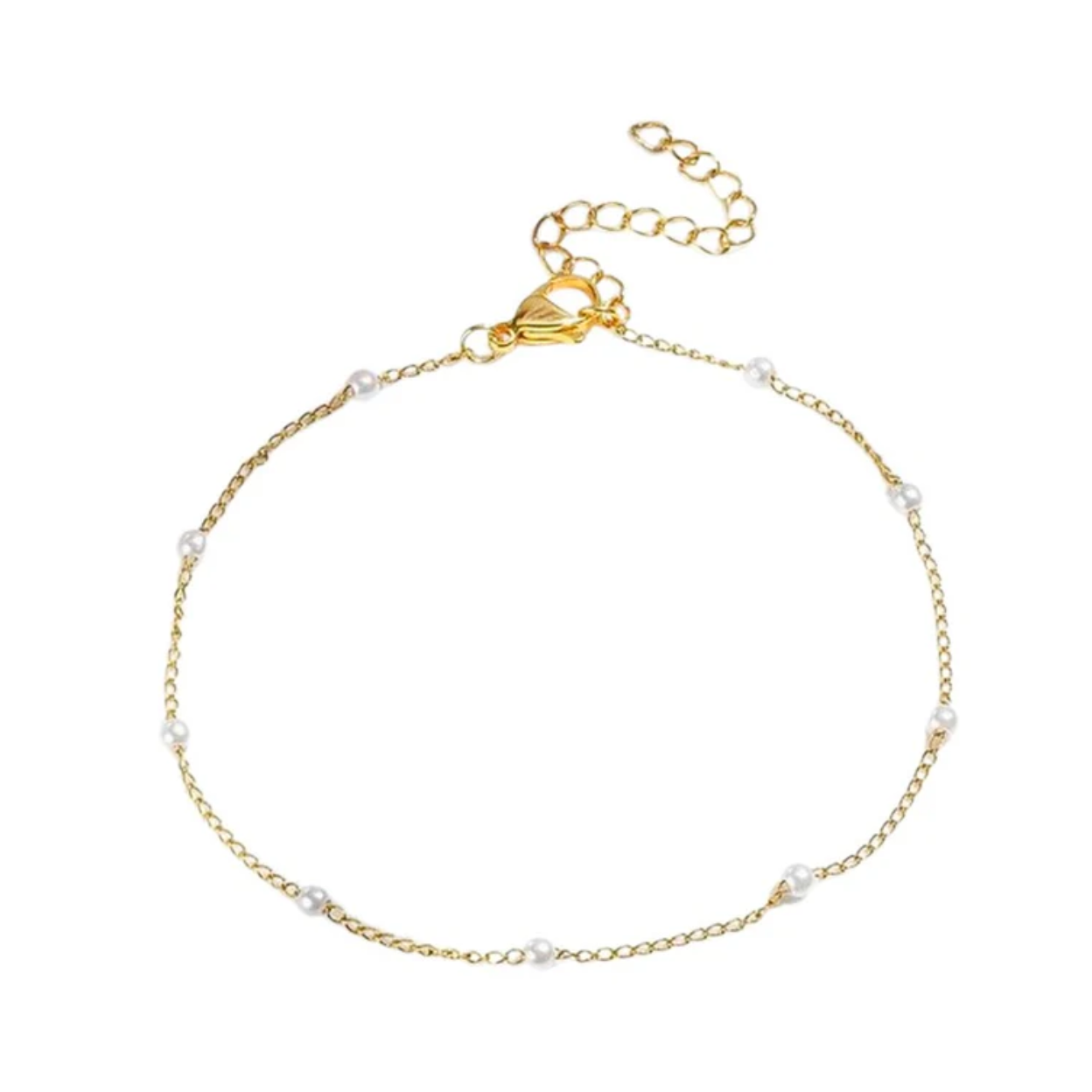 Chaîne de Cheville Acier Inoxydable Perles de Verre
