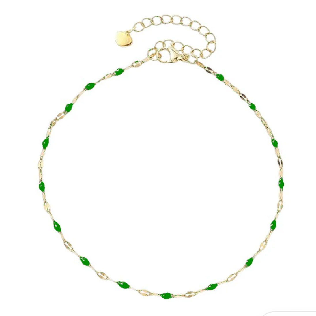 Chaîne de cheville Acier Inoxydable Perles Colorées rose/bleu/vert