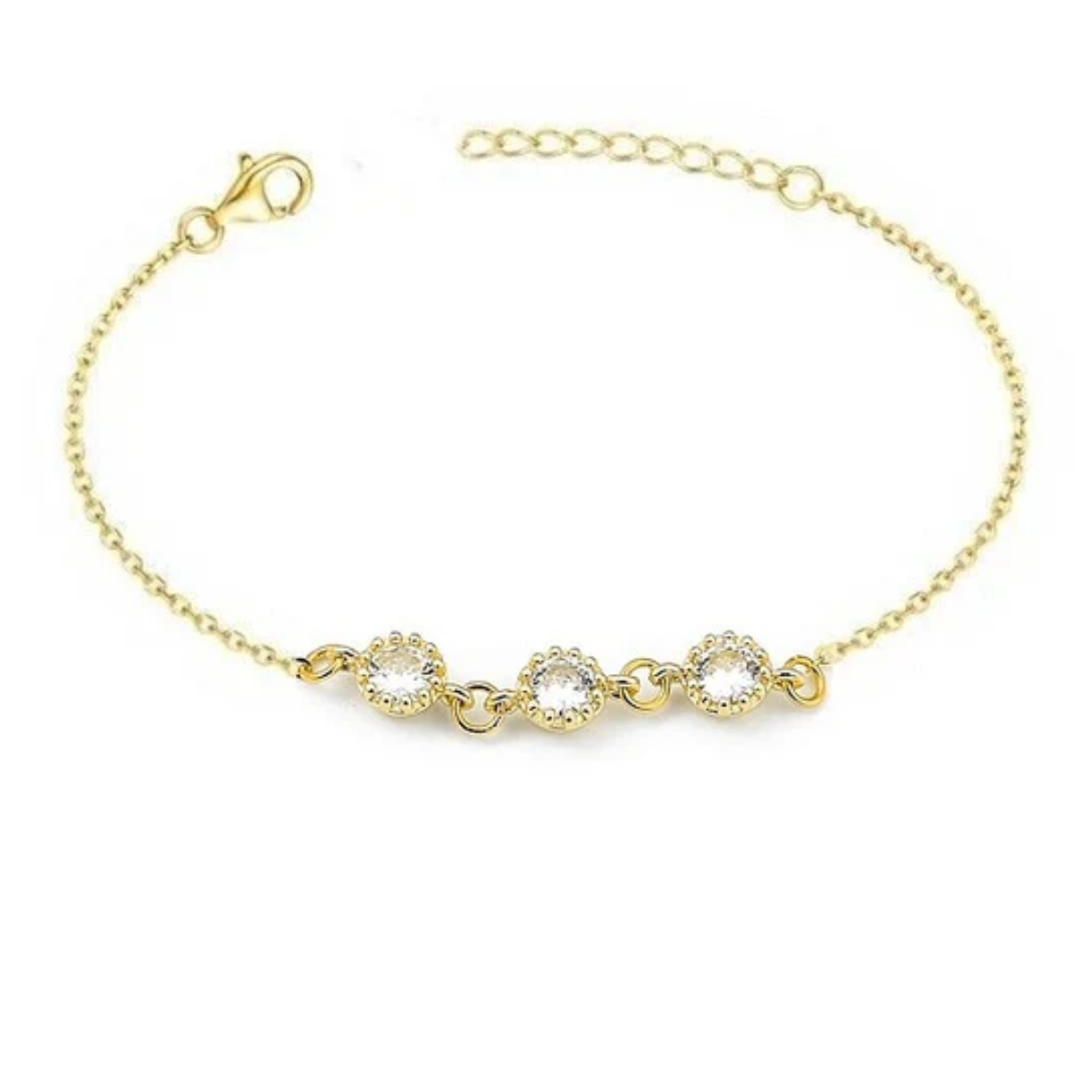 Bracelet trio de diamant  plaqué or