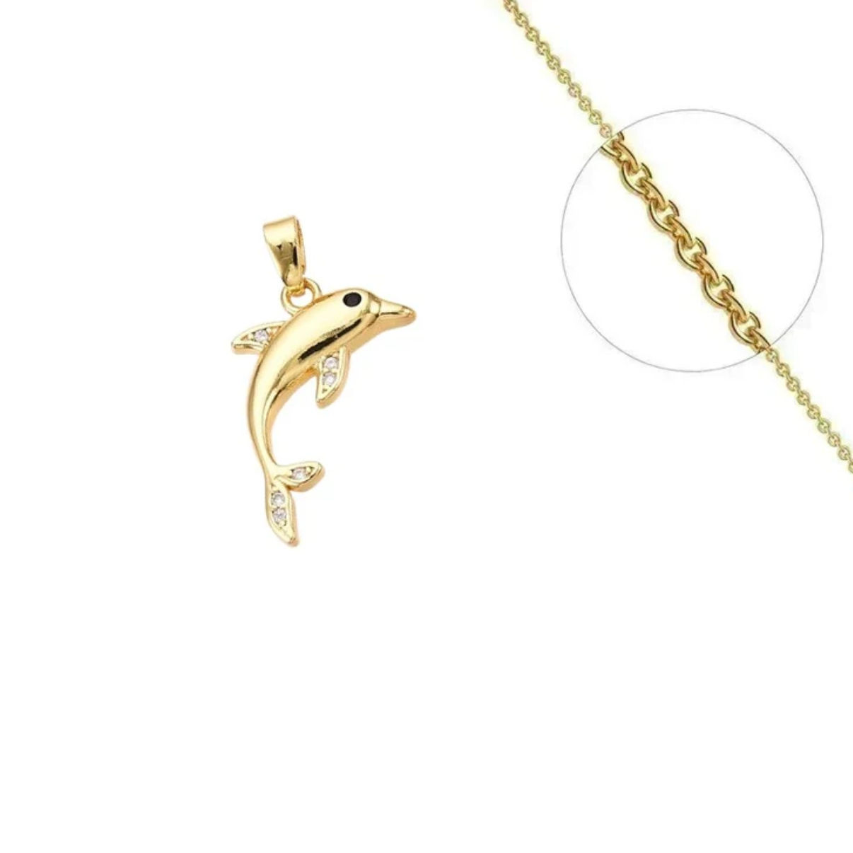 Collier pendentif dauphin plaqué or