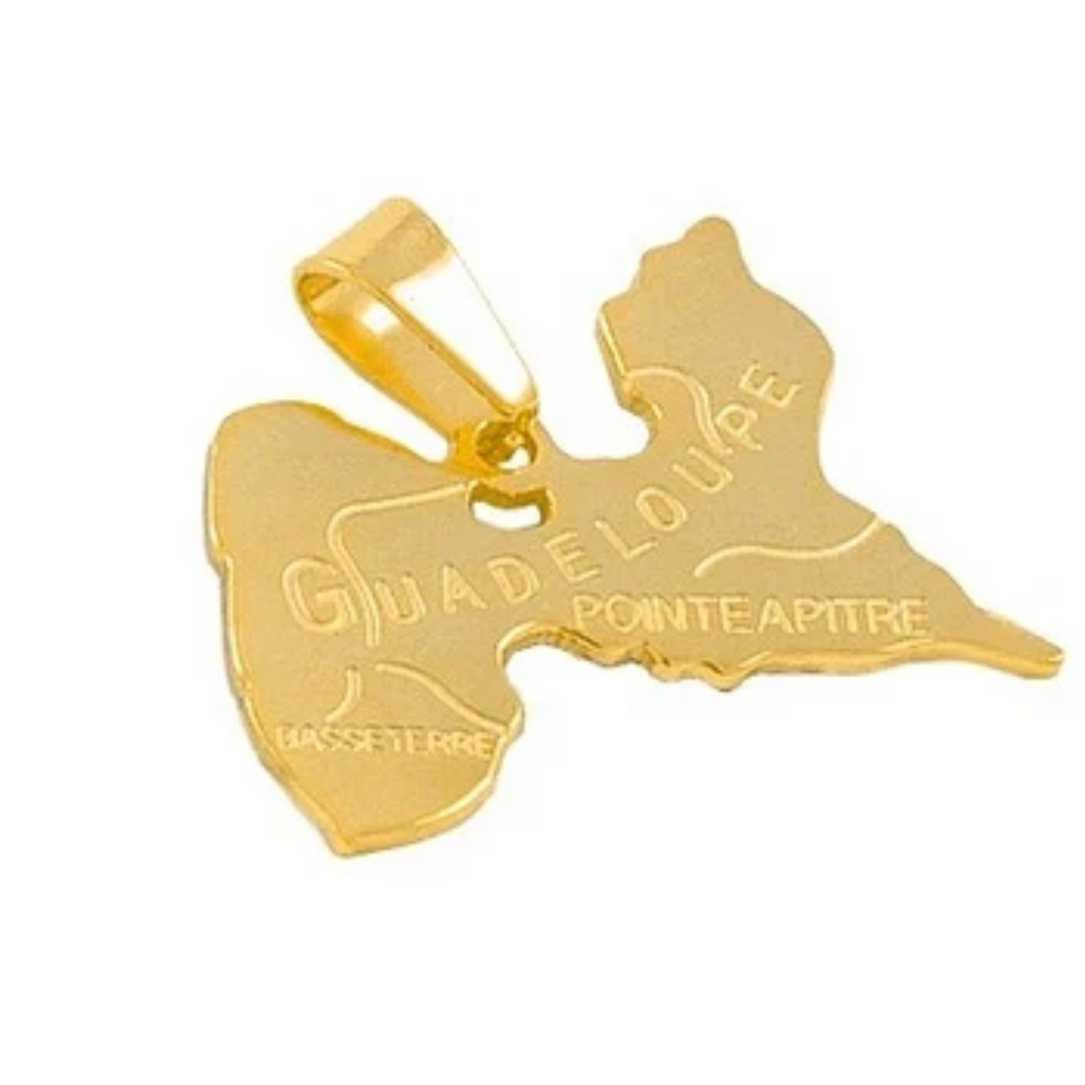 Pendentif carte Guadeloupe - Acier 316 plaqué or