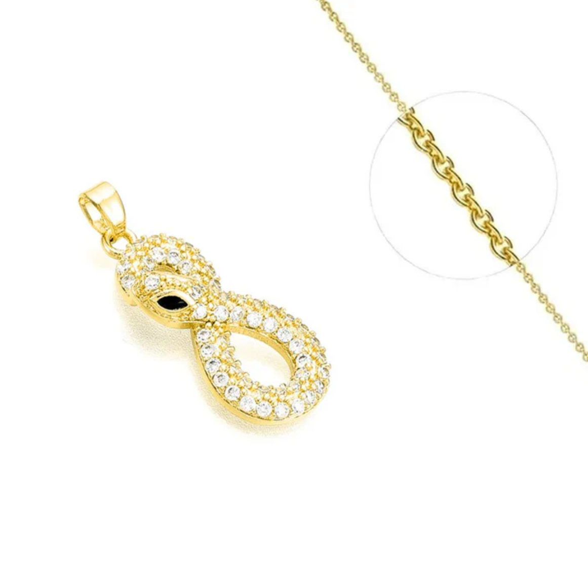 Collier infini serpent plaqué or