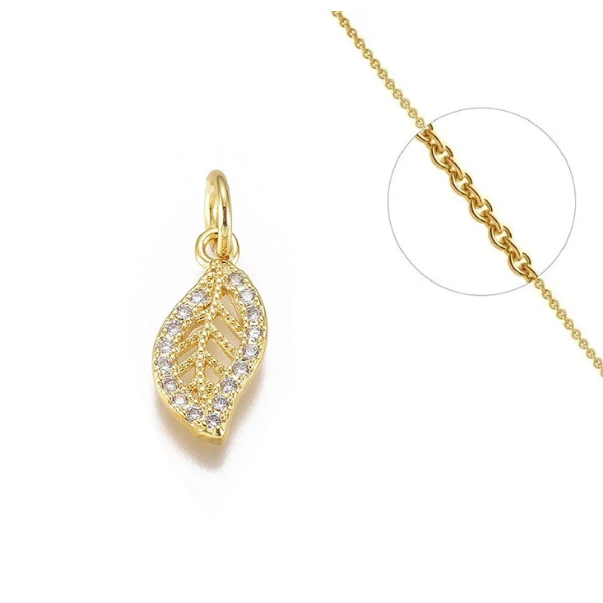 Collier feuille plaqué or