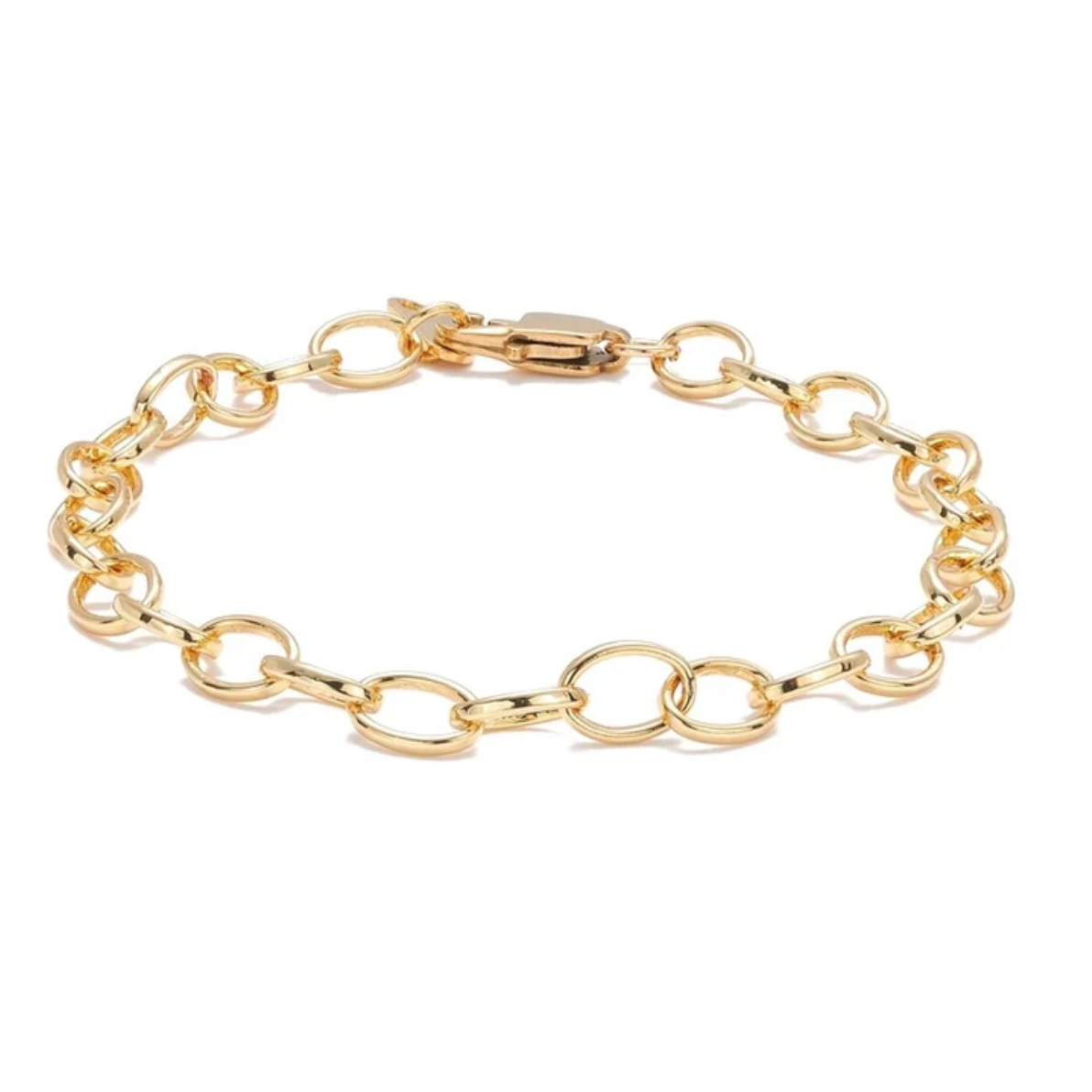 Bracelet souple maille forçat avec rallonge plaqué or