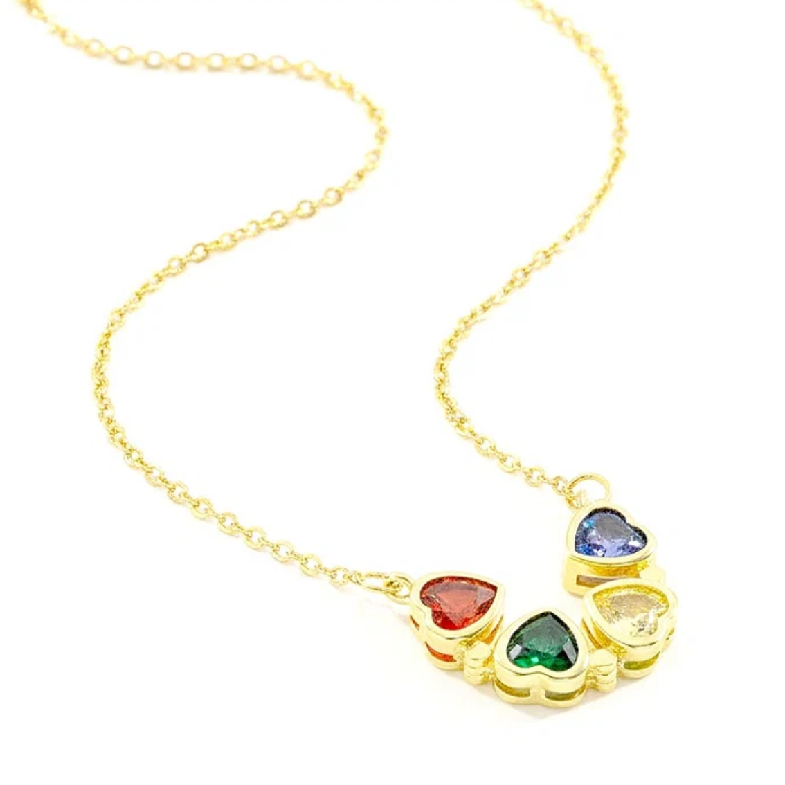 Collier Trèfle Quatre Cœurs Multicolore plaqué or