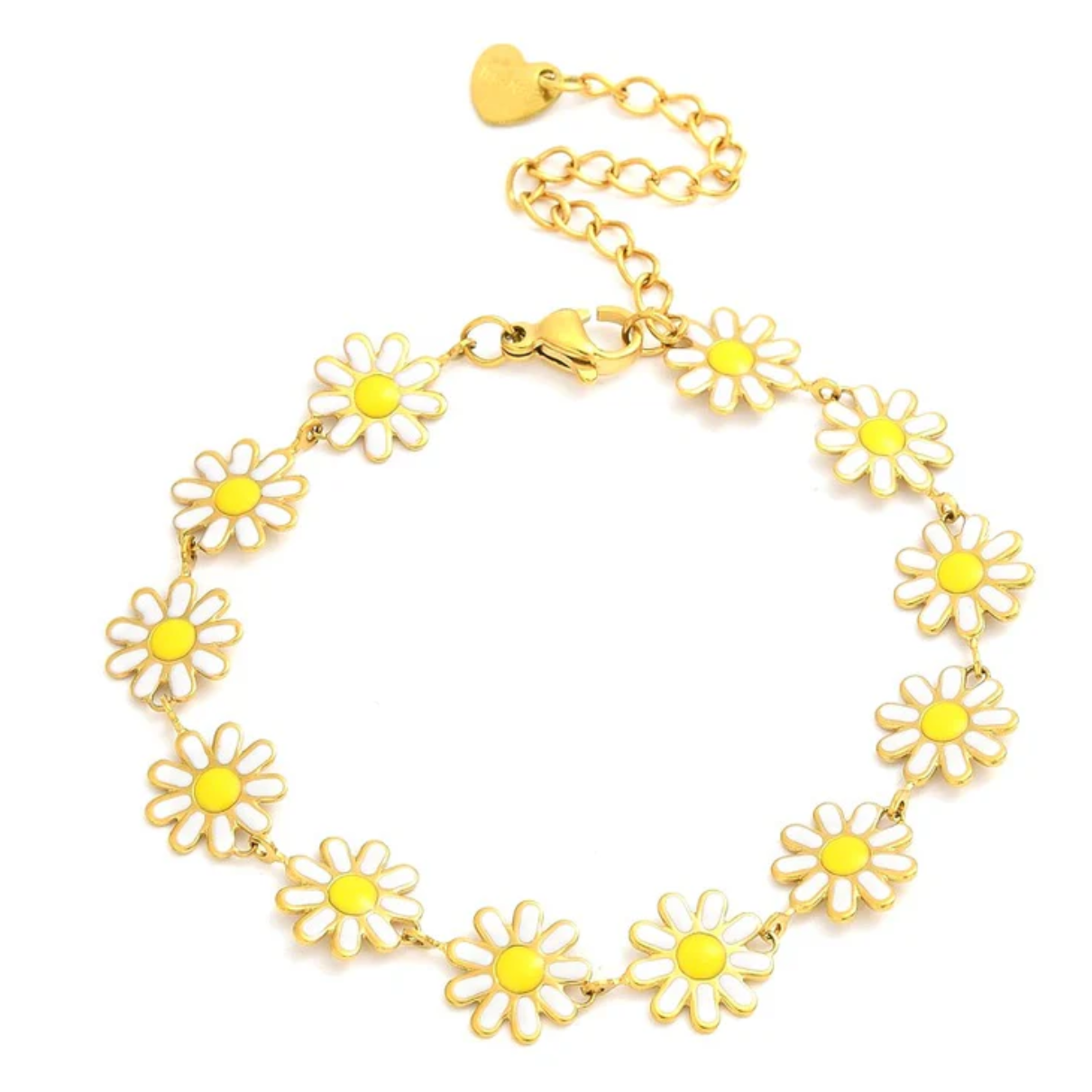 Bracelet manchette ouverte dorée avec grandes fleurs en relief
