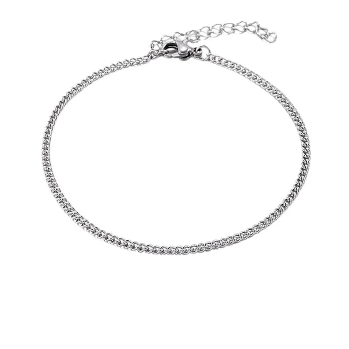 Bracelet maille gourmette 2 mm acier inoxydable