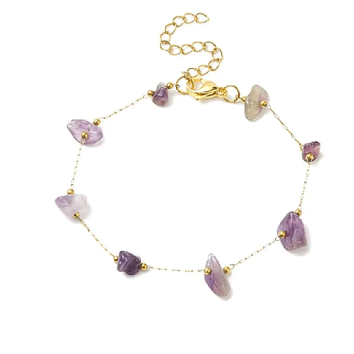 Bracelet Améthyste Pierres Naturelles – Acier Inoxydable plusieurs coloris