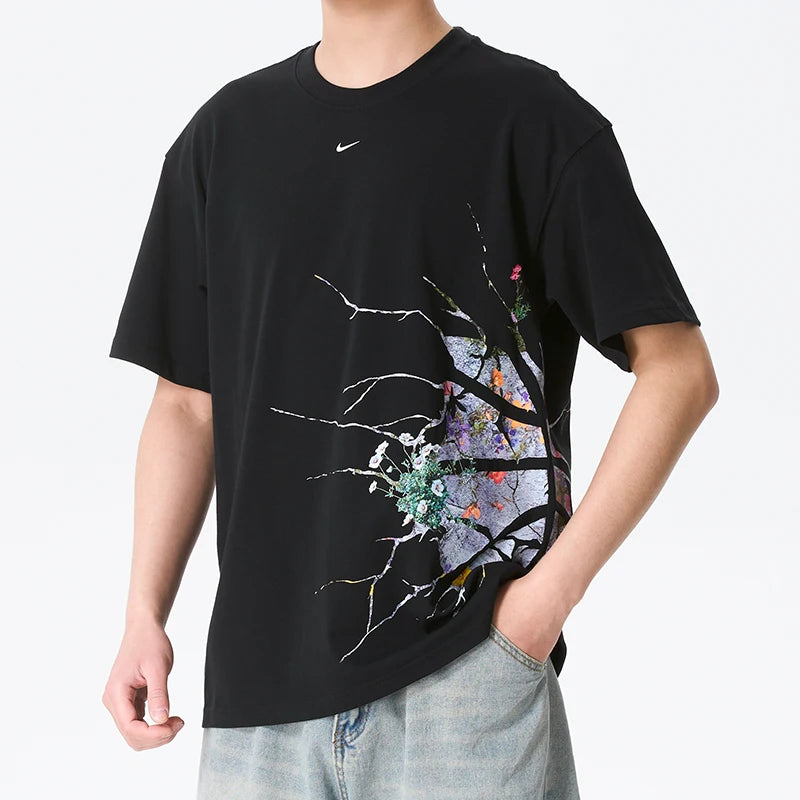 T-shirt Homme Nike – Col Rond, Coton, Running & Fitness, Coupe Large