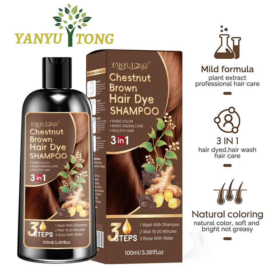 Shampoing Colorant Curcuma 3 en 1 - Cheveux Colorés Nourrissant Formule Douce Plante Beige Clair Naturel