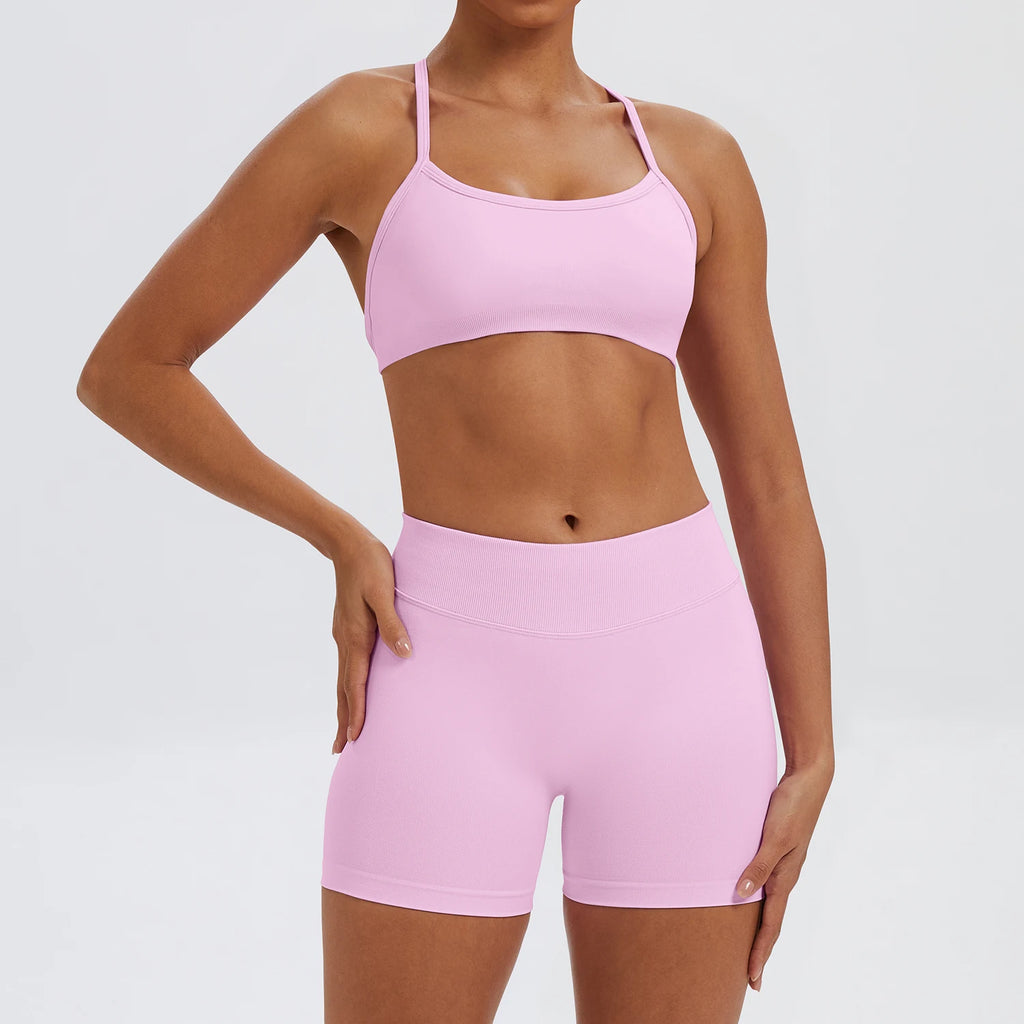 Ensemble Sport Femme 2 Pièces Sans Coutures – Top & Legging Yoga