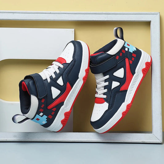 Baskets Luxe Garçon - Sneakers Mode en Cuir PU Casual Sport Automne (4-12 ans)