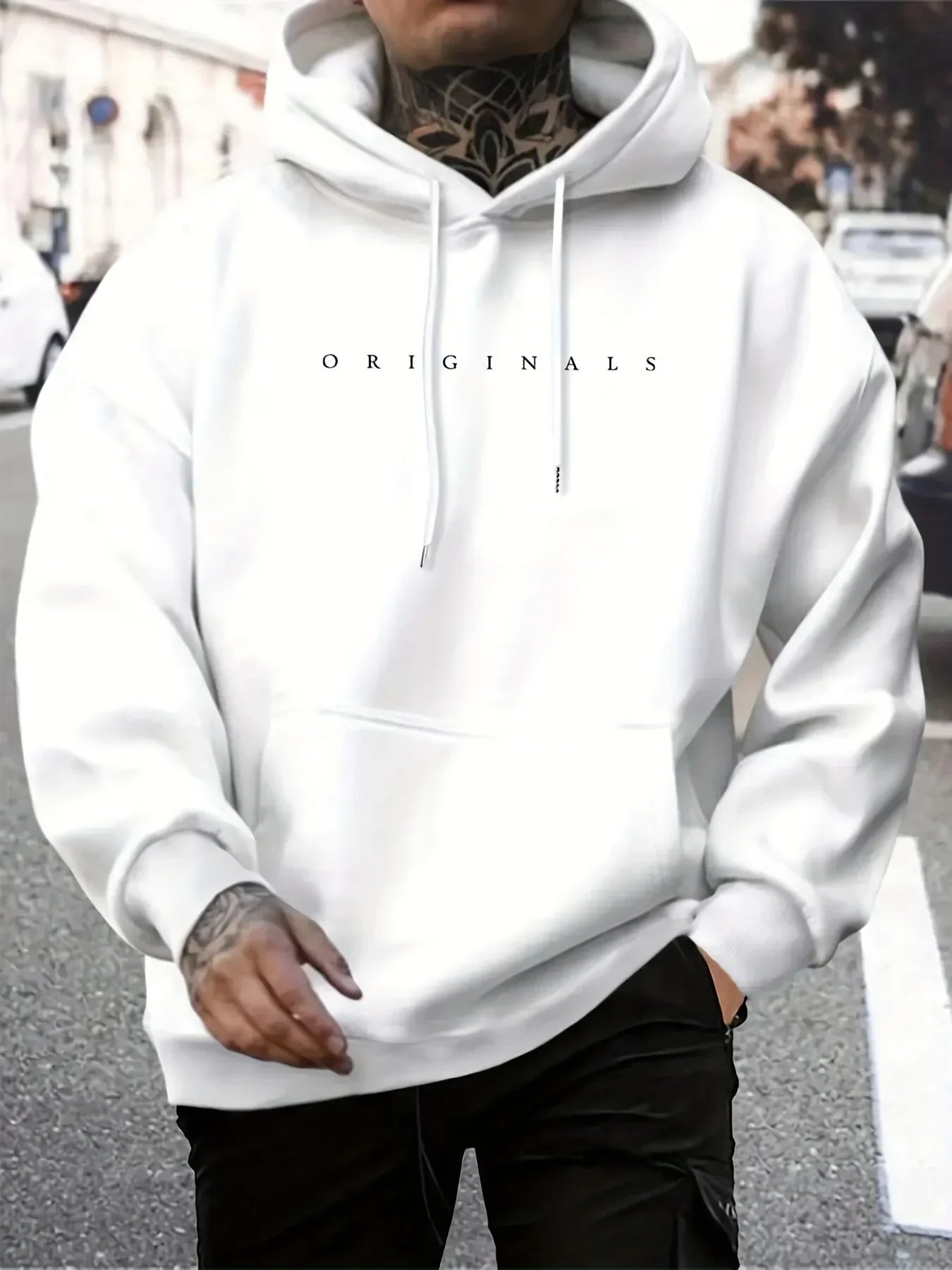 Sweat à Capuche Unisexe ORIGINALS - Pull Imprimé Lettres Manches Longues | Mode Décontractée Chaud