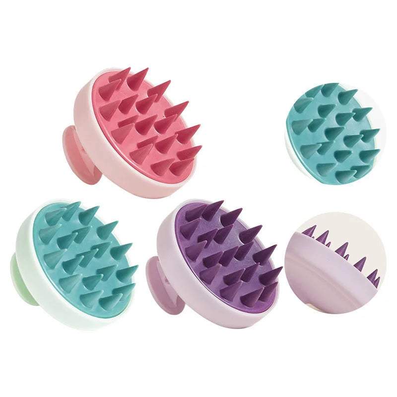 Brosse Massage Cuir Chevelu Silicone - Peigne Shampooing Douche Anti-Pelliculaire | Soin Capillaire Salon