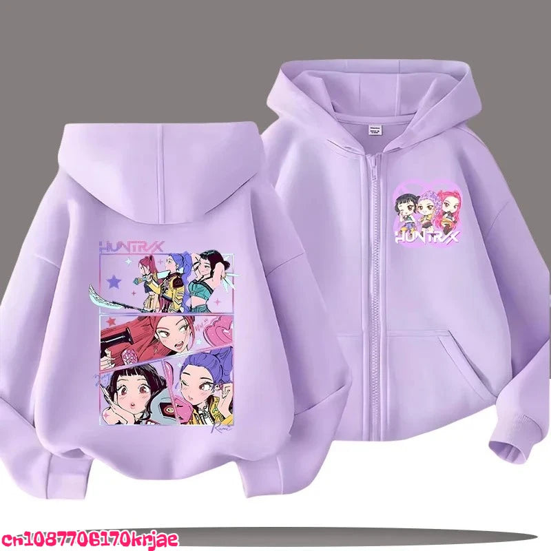Sweat à Capuche Demon Slayer Enfant - Zip Kimetsu no Yaiba Garçon Fille 3-14 Ans