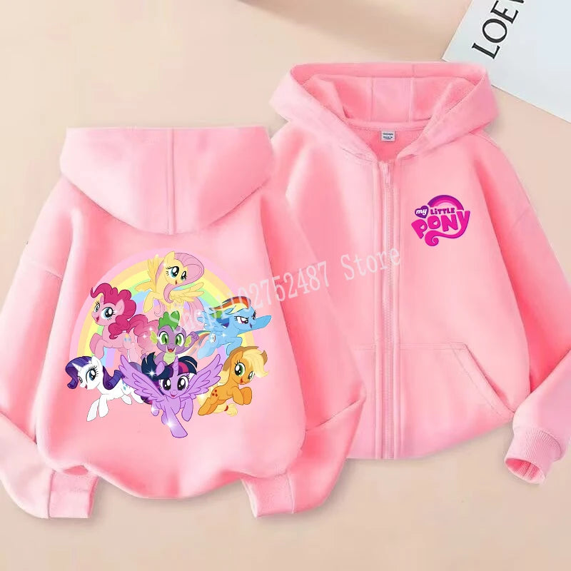 Gilet à Capuche Licorne My Little Pony - Veste Zippée Fille Printemps Automne
