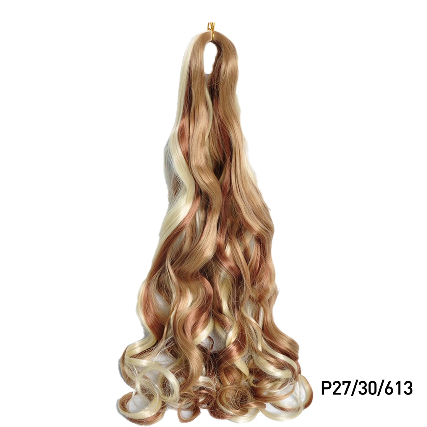 Extension Tresses French Curls Pré-Étirées - Mèches Synthétiques Loose Wave Spiral Curl Haute Température Ombré