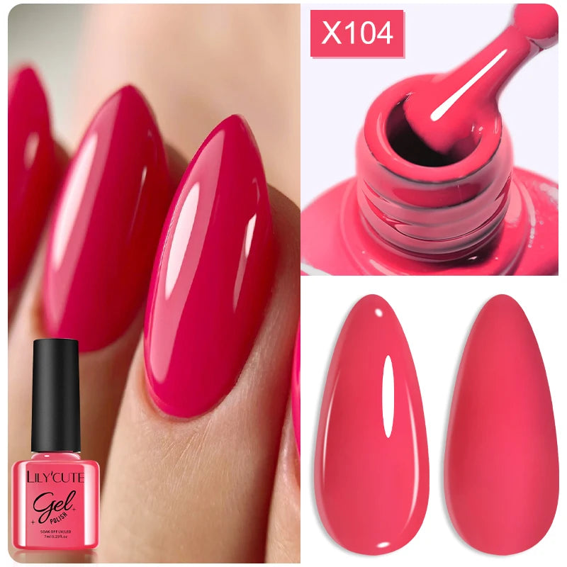 Vernis Gel LILYCUTE Ancora Red Automne Hiver - Semi-Permanent Soak Off UV LED Manucure Nail Art
