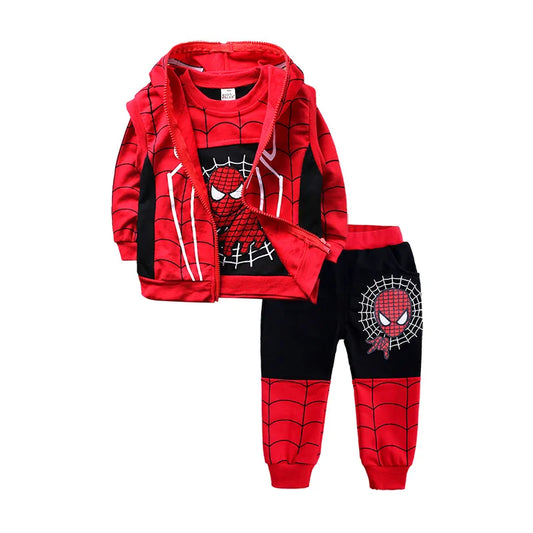 Ensemble Spiderman Garçon 3 Pièces - Gilet Capuche + T-shirt + Pantalon