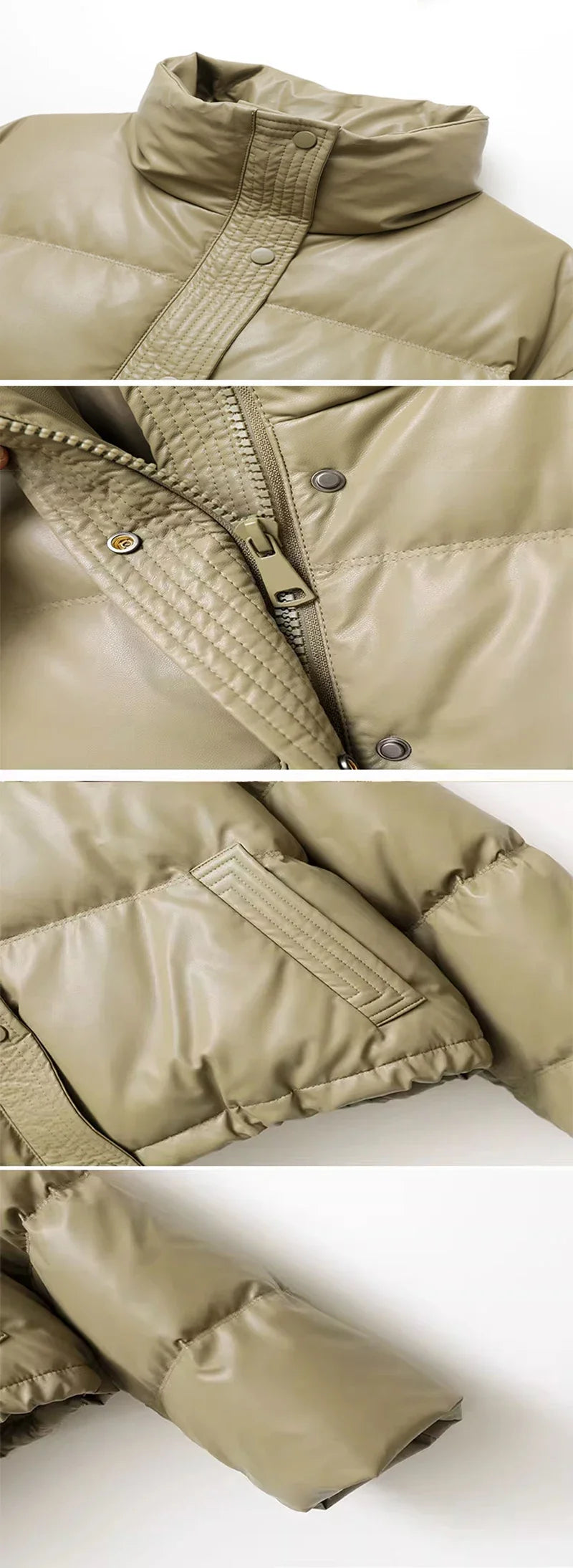 Veste Femme Hiver Coton Rembourrée Col Montant - Boutons Poches Casual Doudoune Chaude Loose Courte Automne