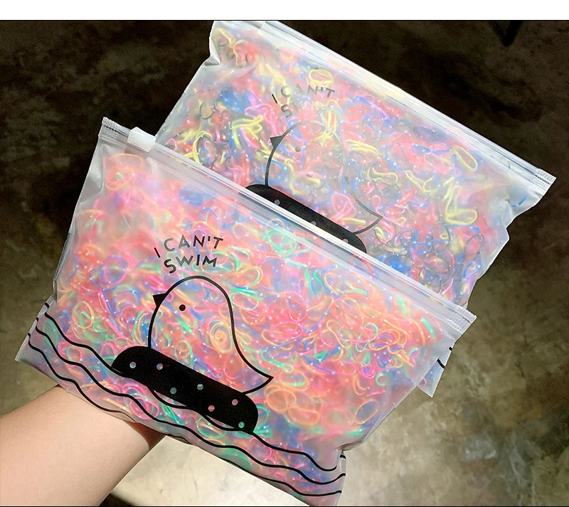 1000pcs Élastiques Cheveux Colorés Jetables - Mini Chouchou Caoutchouc Queue Cheval Accessoires Fille