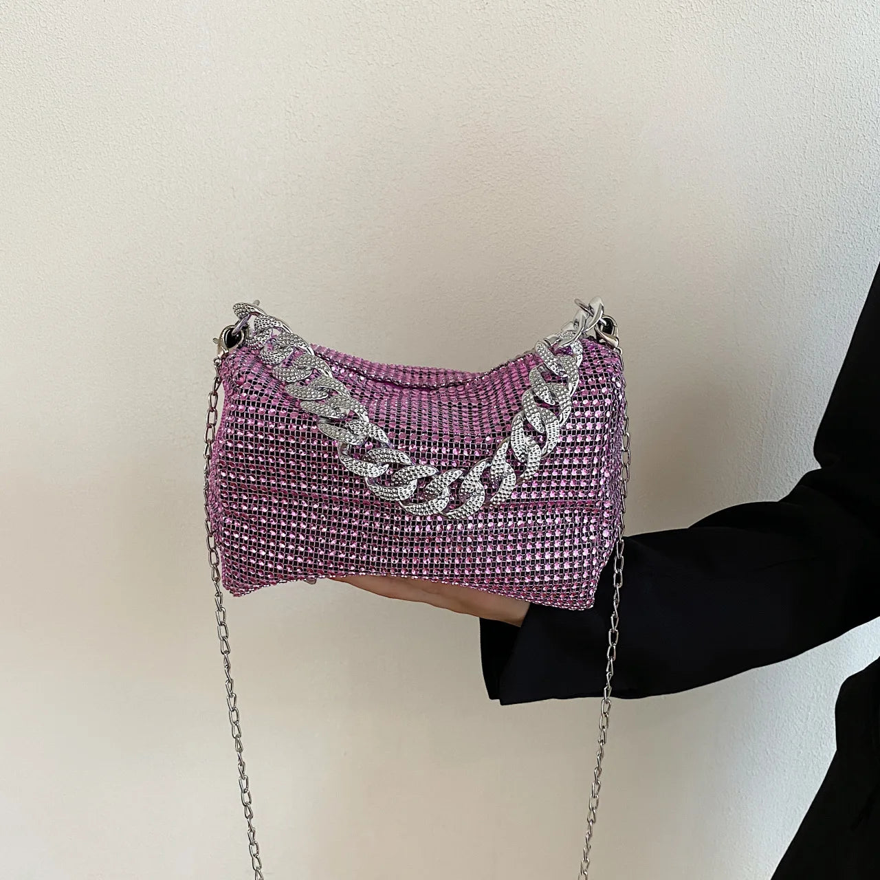 Sac Tote Femme Diamants Brillants - Pochette Bandoulière Soirée Chic Élégant