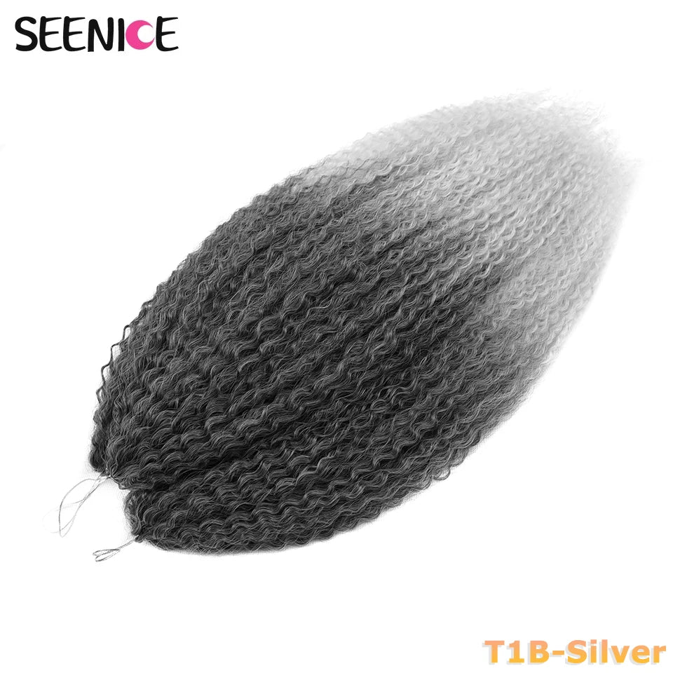 Extension Crochet Brazilian Braids Afro Curls - Mèches Tresses Synthétiques Kinky Curly Africaines Ombré Rose pour Femmes