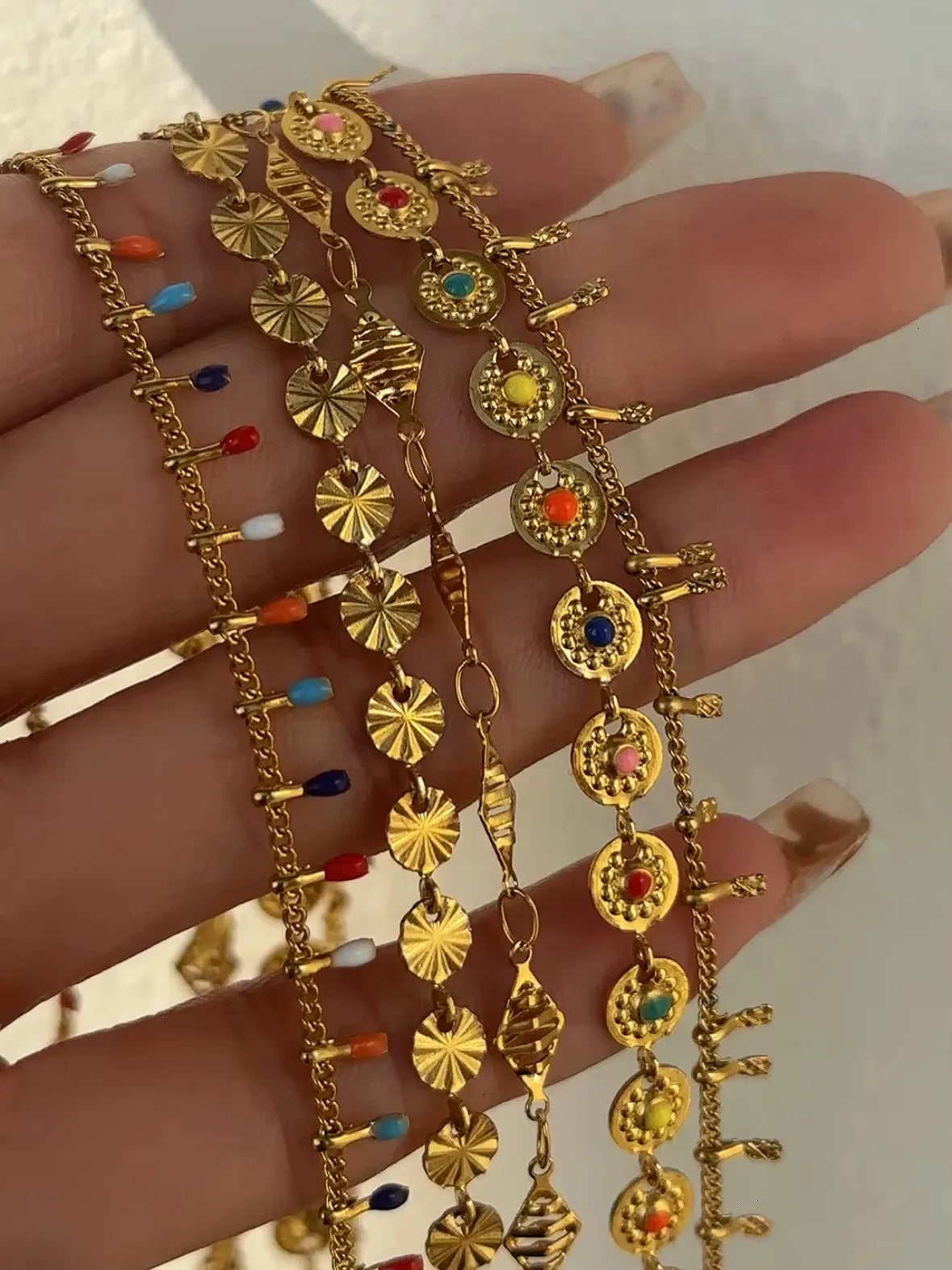 Chaîne Taille Fleur Pompon Or 18K - Belly Chain Acier Inoxydable Sexy Bikini Plage Été