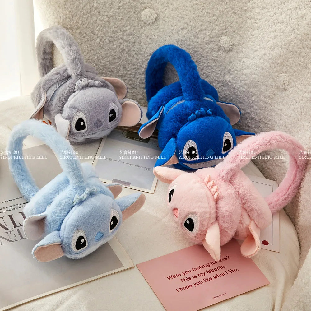 Cache-Oreilles Enfant Disney Stitch Peluche - Protège-Oreilles Chaud Hiver Garçon Fille Outdoor Cadeau