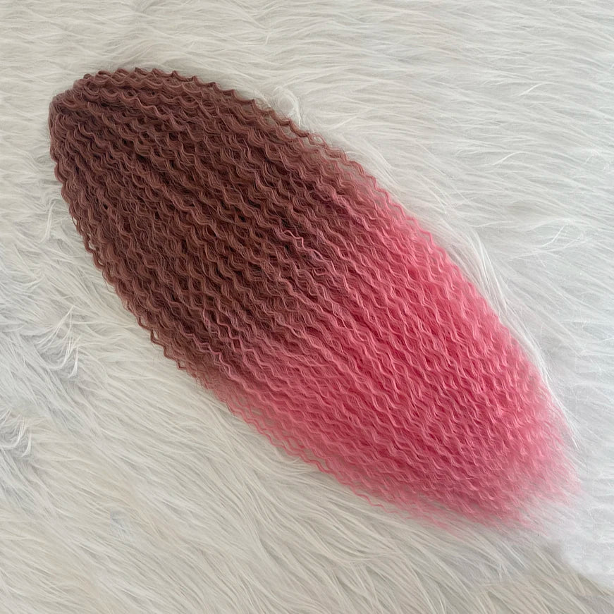 Extension Crochet Brazilian Braids Afro Curls - Mèches Tresses Synthétiques Kinky Curly Africaines Ombré Rose pour Femmes