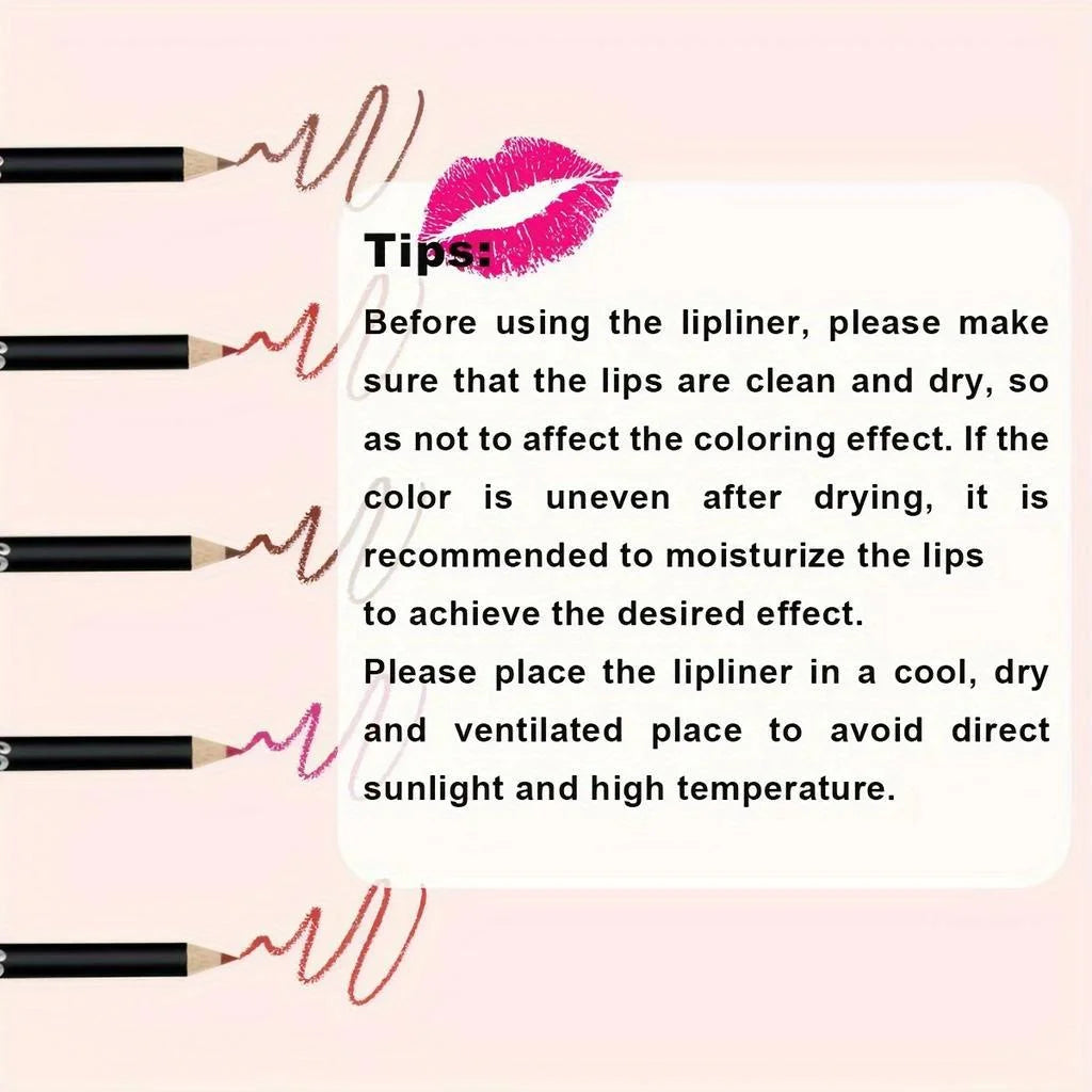 Crayon Contour Lèvres Mat Luxe - Longue Tenue Application Douce Contour Parfait Remplissage Nuances Universelles