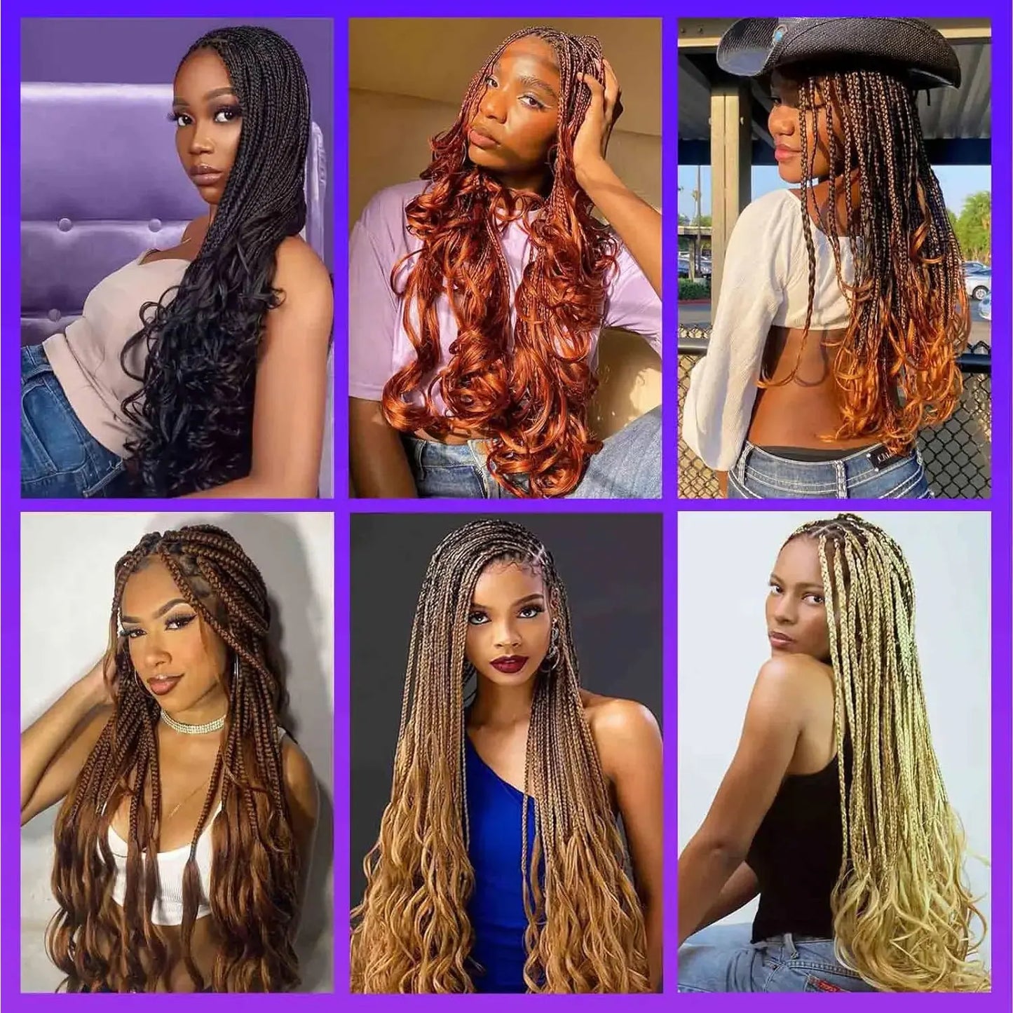 Extension Tresses French Curly Pré-Étirées - Mèches Synthétiques Bouncy Légères Easy Braid Ondulées