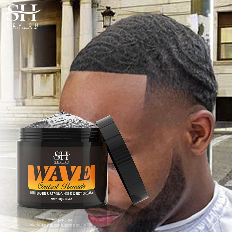 Pommade Anti-Chute Cheveux Homme - Cire Coiffante Nourrissante Boucles Fixation Forte 360 Waves Style Couches Gel Edge Control