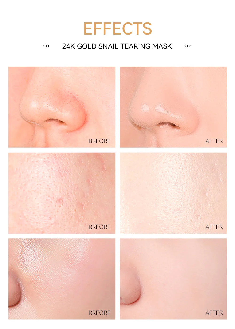 Masque Visage Peel-Off Or 24K Sakura LAIKOU - Anti-Rides Blanchissant Points Noirs Rajeunissement