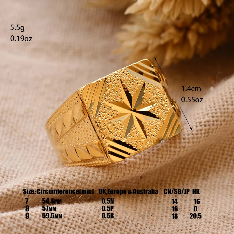 Bague Homme Couleur Or - Style Dubai Moyen-Orient