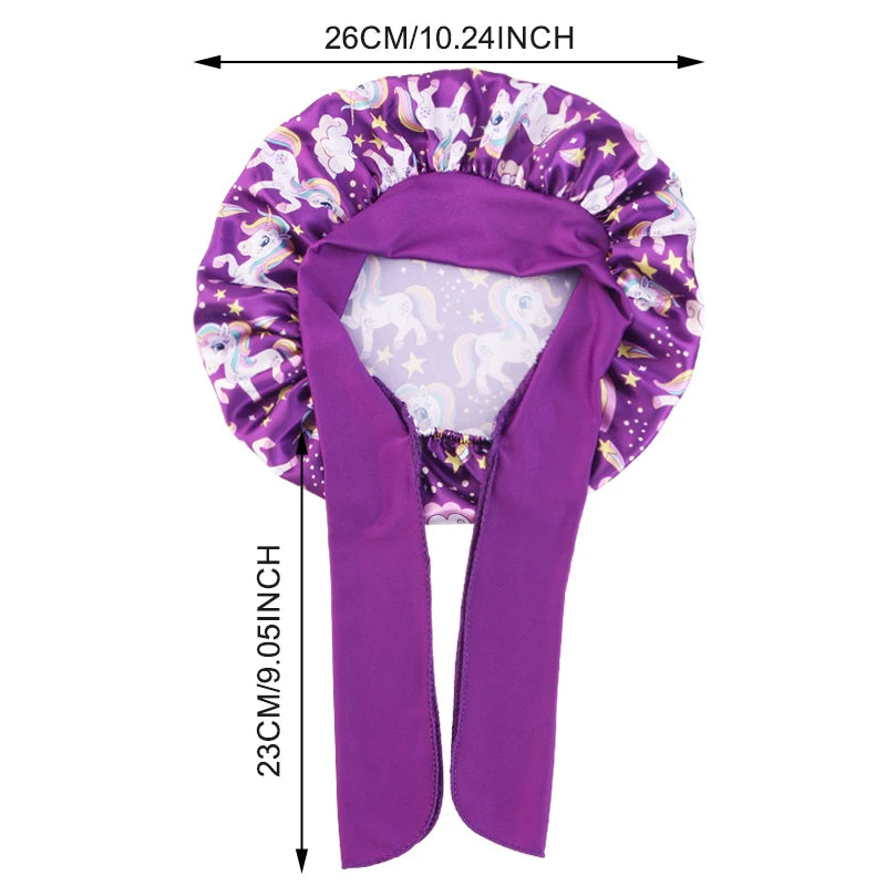 Bonnet Licorne Enfant Coloré - Chapeau Sommeil Élastique Ruban Bébé