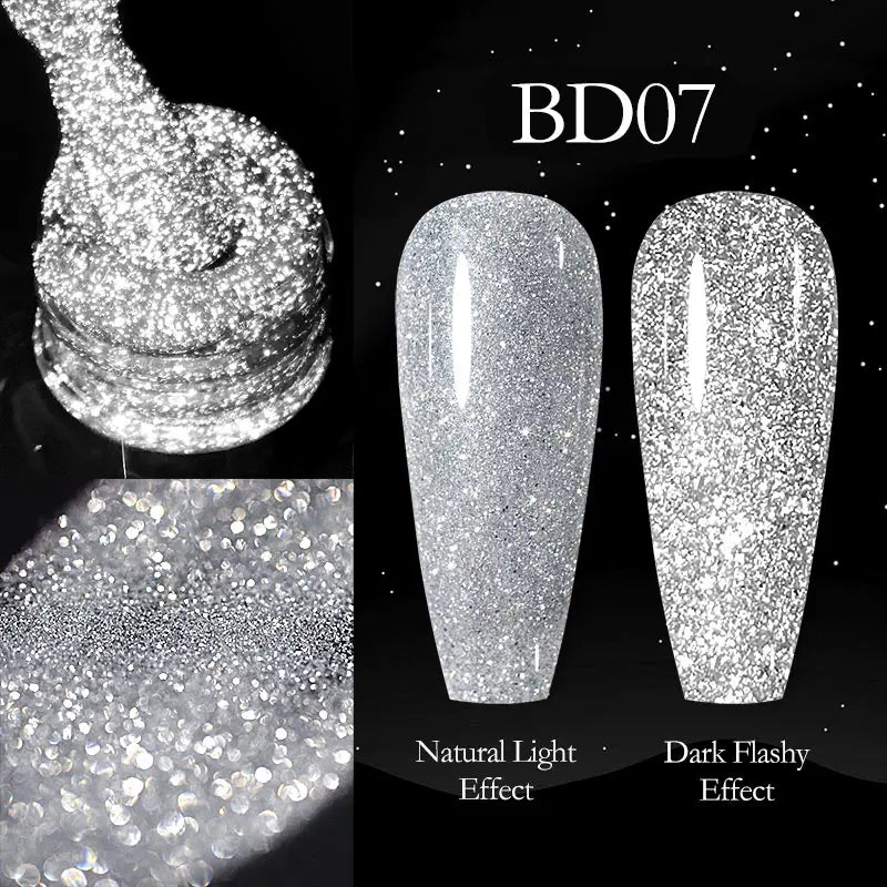 Vernis Gel Ongles Paillettes Réfléchissantes VENALISA - Néon Couverture Complète UV Manucure Nail Art