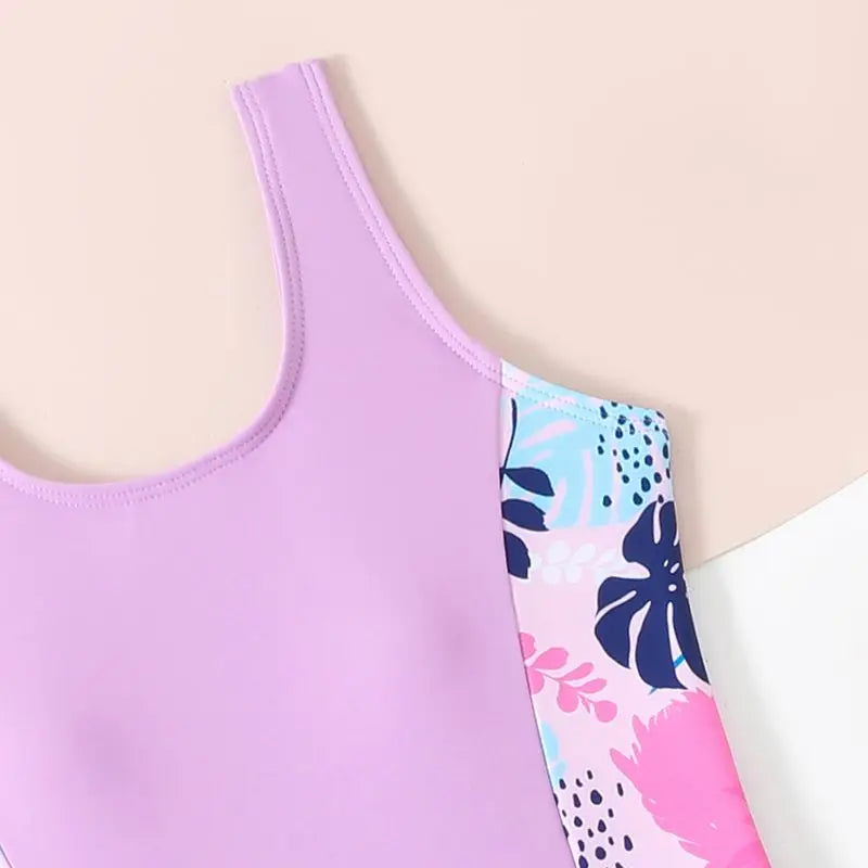 Bikini Fille 2 Pièces Sport Imprimé Floral - Maillot de Bain Été