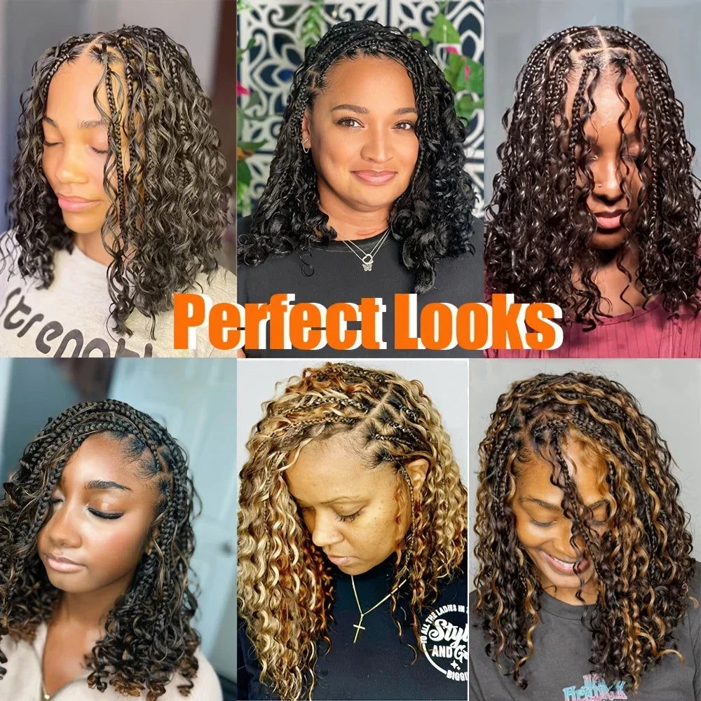 Extension Tresses French Curly Pré-Étirées - Mèches Synthétiques Bouncy Légères Easy Braid Ondulées