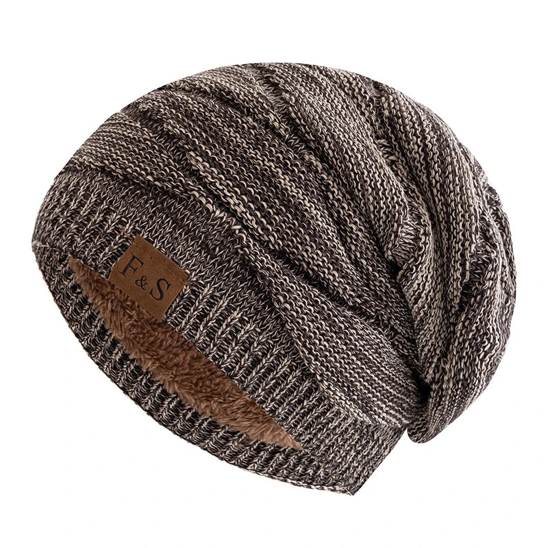 Bonnet Hiver Mixte Slouchy Doublé Polaire - Tricot Chaud Casual Unisexe