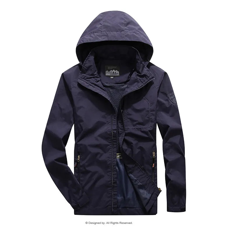 Veste Homme Camping Randonnée - Coupe-Vent Imperméable Respirant Outdoor Printemps-Automne