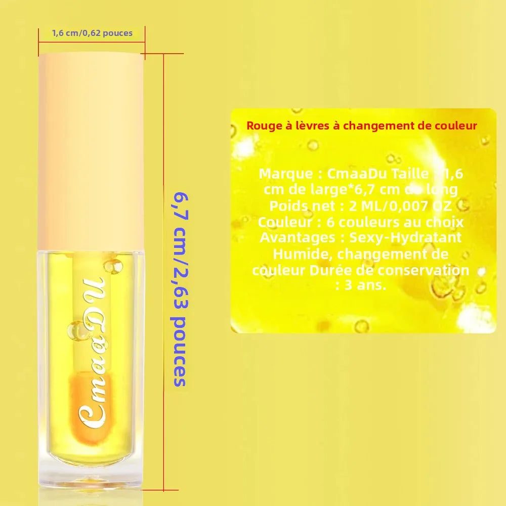 Gloss Lèvres Hydratant Infusé Baies - Huile Nourrissante Longue Tenue Hydratante Tous Types Peau Waterproof