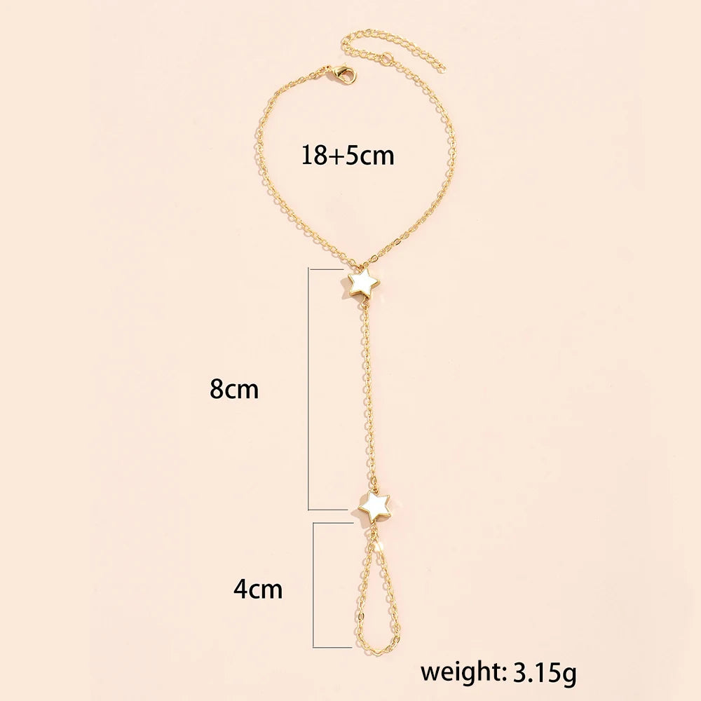 Bracelet Bague Chaîne Papillon Créatif Femme - Bijou Main Connecté Doigt Couple Cadeau