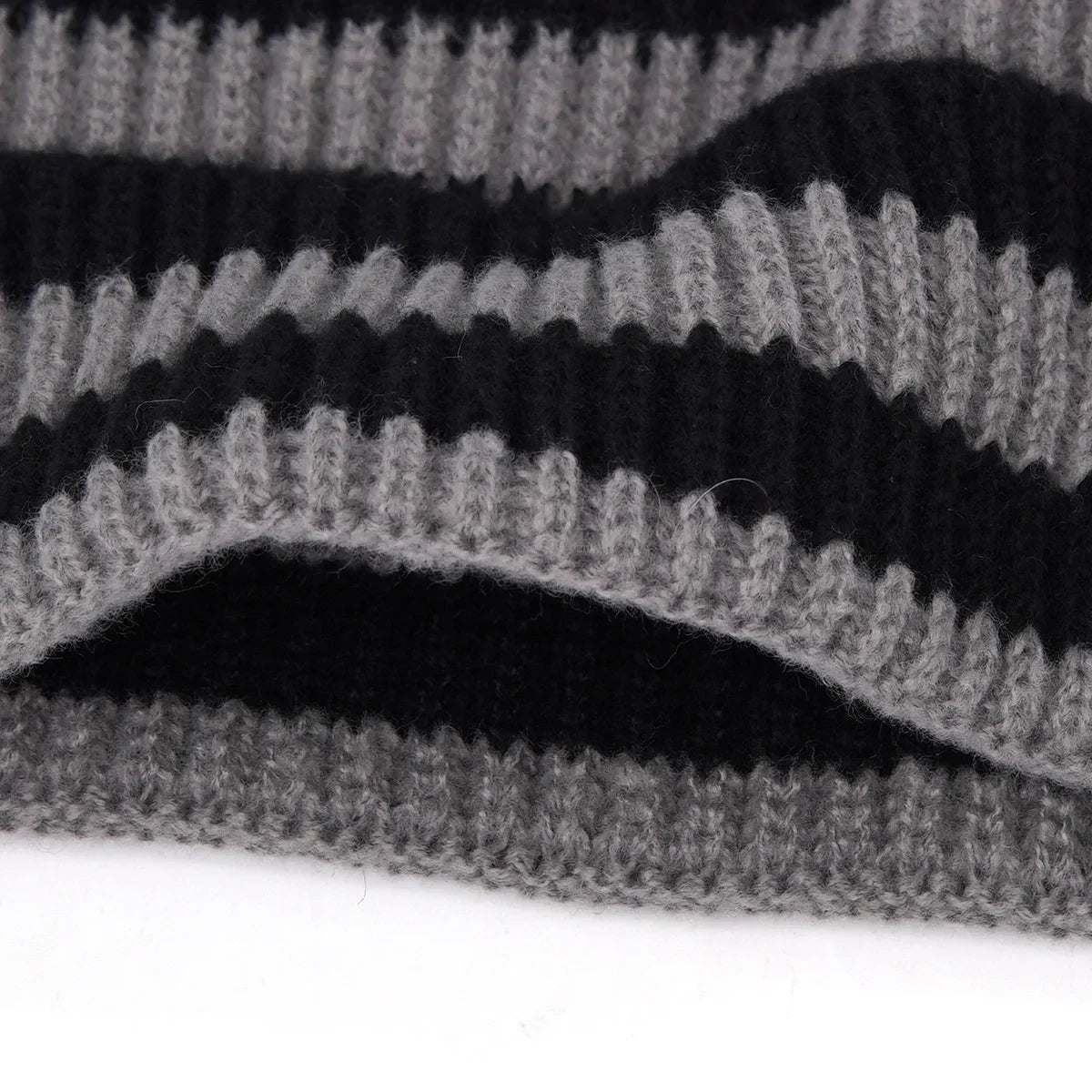 Bonnet Oreilles Chat Étoiles Rayures YK2 - Bonnet Hiver Femme Fille Petit Diable Tricoté Party