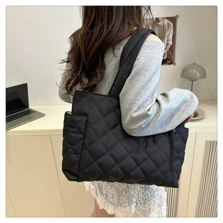 Sac Tote Rectangulaire Femme Style Coréen - Grande Capacité Épaule Travail Léger