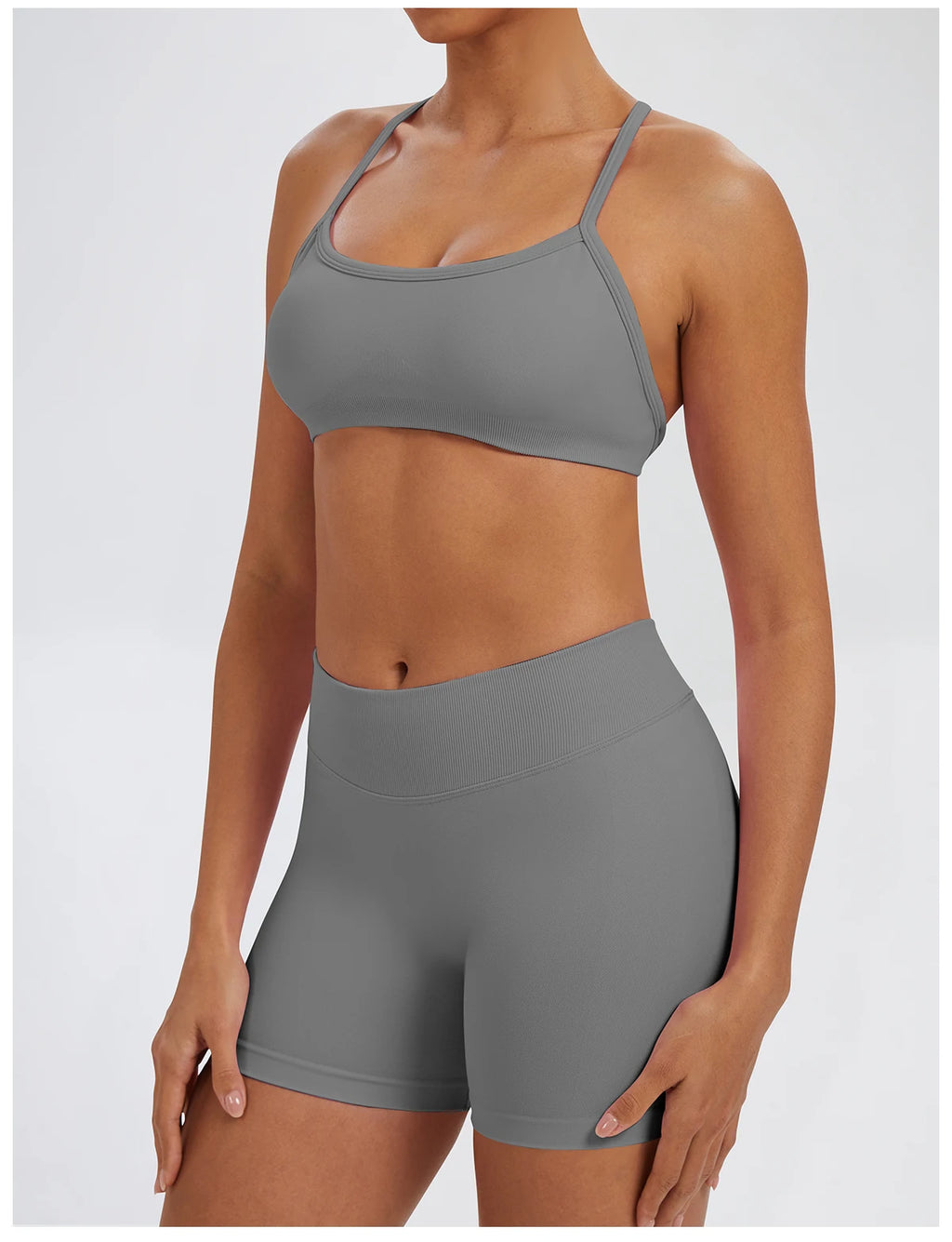 Ensemble Sport Femme 2 Pièces Sans Coutures – Top & Legging Yoga