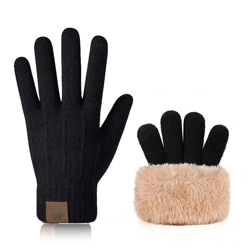 Gants Tactiles Hiver Femme Homme - Doublés Polaire Tricotés Chauds Ski Voyage
