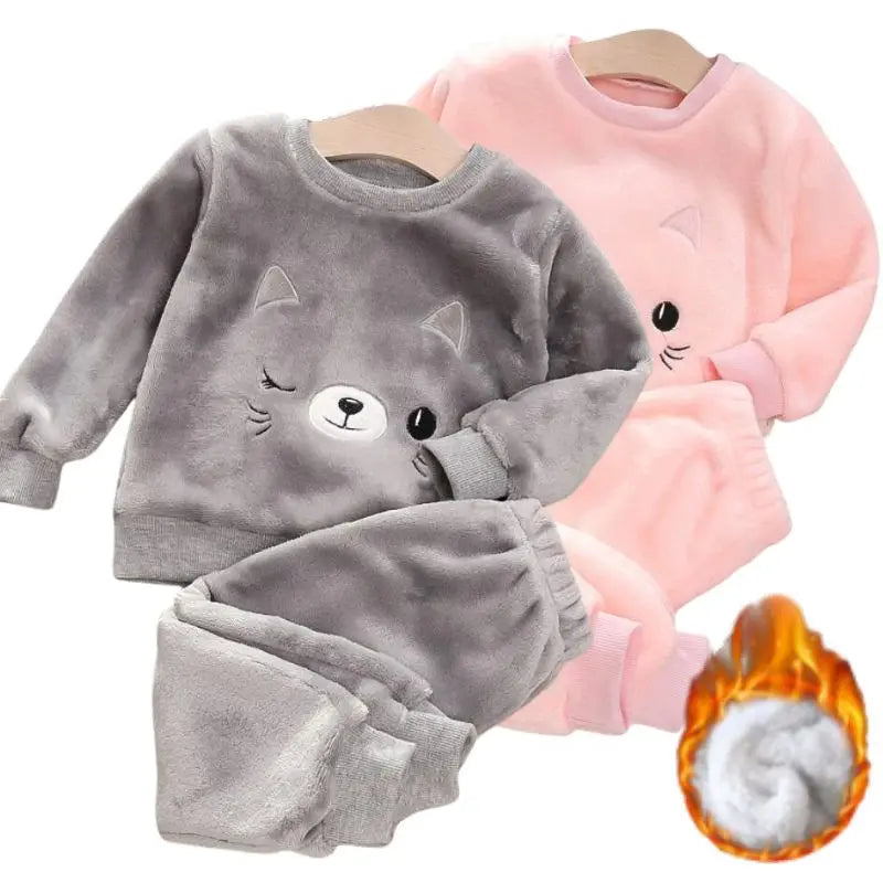 Pyjama Enfant Flanelle Velours - Ensemble Hiver Doux