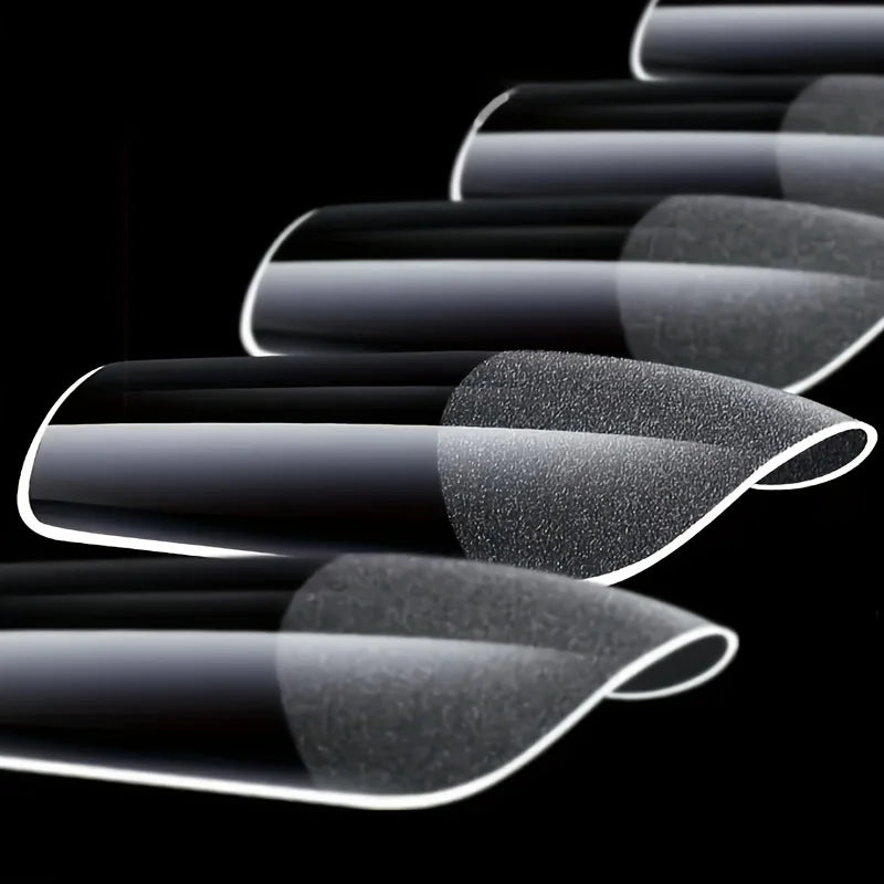 Lot 120 Capsules Ongles Carrées Medium Acrylique Semi-Mat Couverture Complète Gel Doux Pré-Formées DIY Manucure Salon Transparent