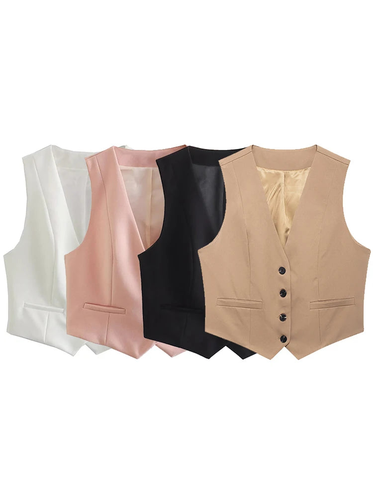 Gilet Femme Sans Manches Boutonné - Débardeur Vintage Chic Fashion